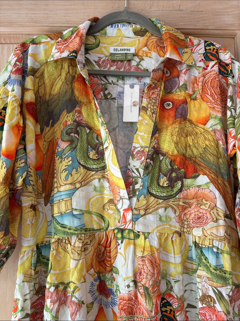 New With Tags Anthropologie Celandine Botanical Tiered Carolita Maxi Dress XS - Picture 3 of 12